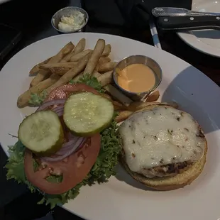 Turkey Burger and fries