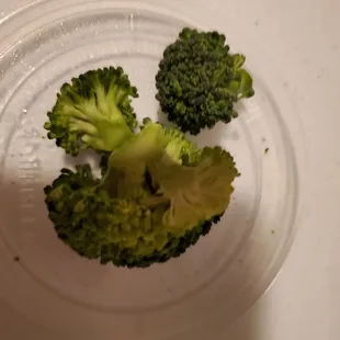 Raw broccoli not steamed
