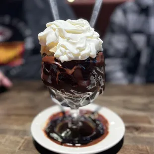 The fudge sundae is worth the calories. Wowza!