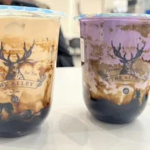 Royal No. 9 Milk Tea w/ Brown sugar boba &amp; Ube Brown Sugar milk