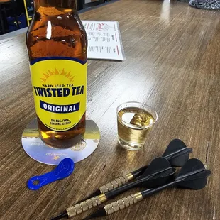 Twisted Tea, Costa Tequila, and darts time.
