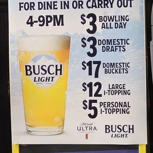 Menu - Floor menu Thursday Specials / as of 2-25-2025