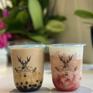 Milk tea and strawberry lulu
