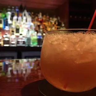 Bartender made me a mix medley drink...liquor, liquor, liquor.