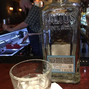 Chilled Olmeca Altos Agave Tequla