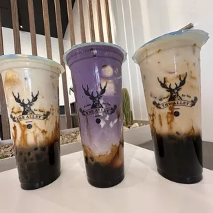 three cold drinks