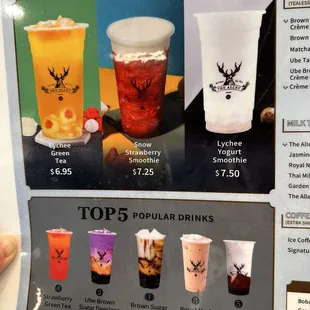 the top 5 popular drinks