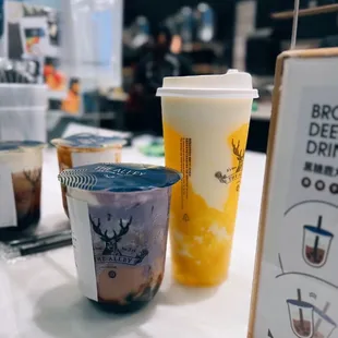 Ube Taro Brown Sugar Deerioca Milk / $5.95 + Mango Coconut Lulu / $6.99