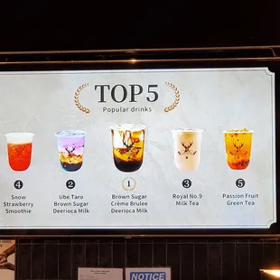 Reportedly the most popular drinks here