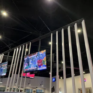 the bar and televisions