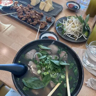 Pho the Luv of God (rare steak and meatballs)