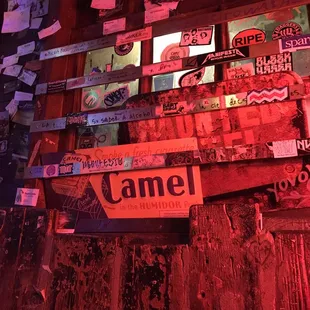 Lots of cool old signage and stickers