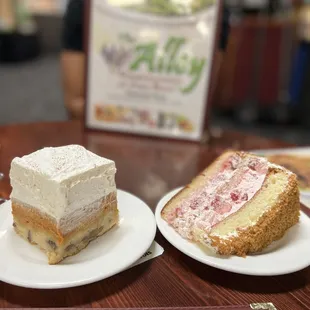 Pumpkin square and strawberry crumb cake, I think is what it&apos;s called.