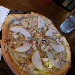 My favorite brie and pear pizza!