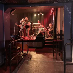 a band playing on stage