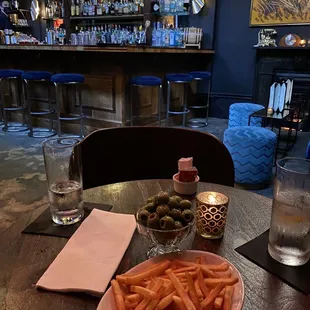 Truffle fries, olives