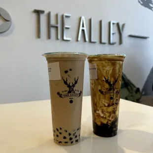No 9 royal tea milk tea and cream brûlée brown sugar boba