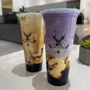 Ube Brown Sugar Deerioca Crme Brulee Milk and Brown Sugar Deerioca Crme Brulee Milk