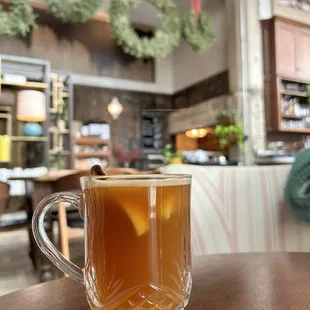 a cup of tea on a table