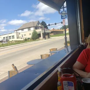 a woman sitting at a table