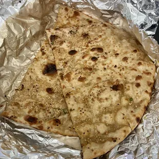 Garlic Naan - chewier and flatter than the naan I'm used to. Good but different