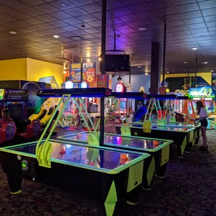 Upper floor and air hockey
