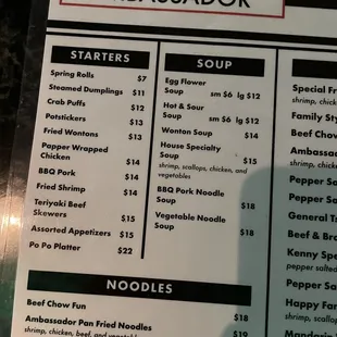 menu