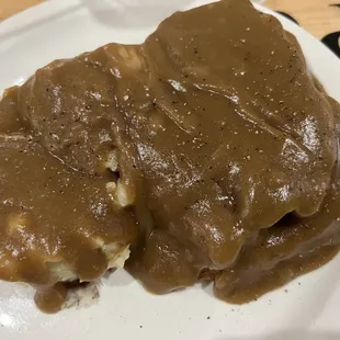 1/2 Open Meatloaf Sandwich w/Mashed Potatoes &amp; lots of gravy!