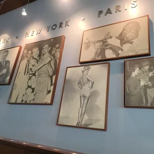 The pictures on the wall