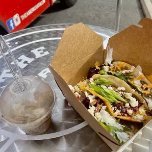 3 tacos, 1 side of street corn (off the cob)