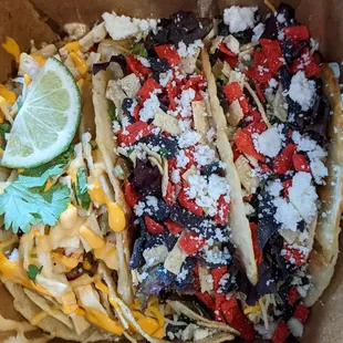 1 teriyaki chicken wonton and 2 classic beef