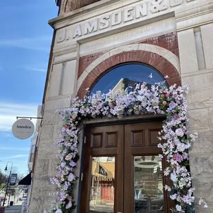 the entrance to the building