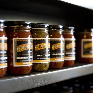 jars of pickles on a shelf