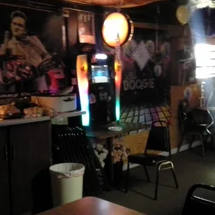 a pool table in a bar