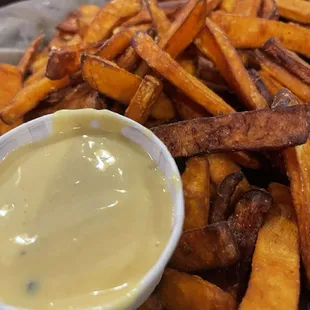 Bessssst sweet potato fries ever!! Must dip in Honey Mustard