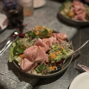 Winter salad w mortadella