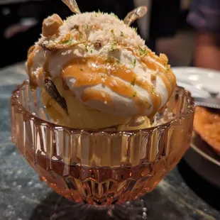 Vanilla Tamarind Ice Cream Sundae anchovy-coconut-cashew crumble  Sooooo good!  I loved this.