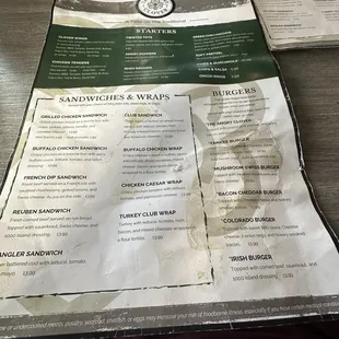 Crumpled dirty menu