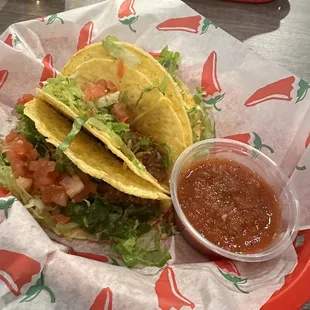 Taco Tuesday special $1 ground beef tacos