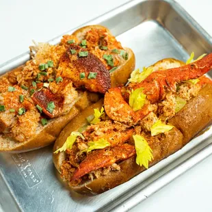 Lobster Rolls available in Connecticut Style (Hot) or Maine Style (Cold)