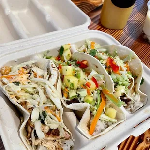 Chicken taco, Oxtail Taco, Shrimp Taco