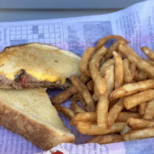 a sandwich and french fries