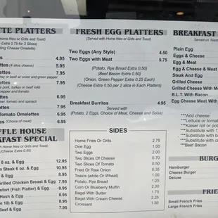 a menu for a restaurant