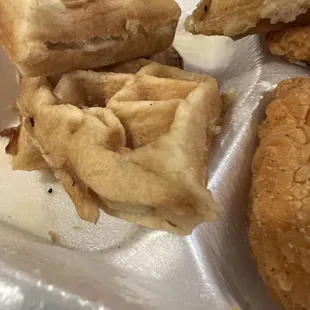 a tray of fried food