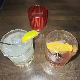 Margarita and an old fashioned