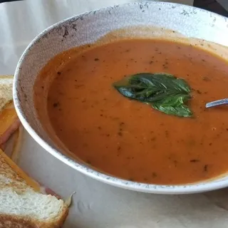 TOMATO BASIL SOUP & GRILLED CHEESE