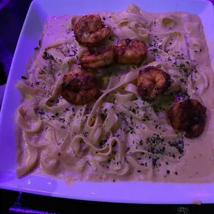 Spicy Cajun shrimp fettuccine