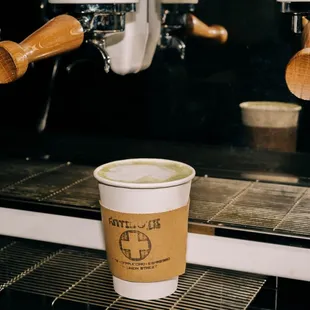 Matcha Mint Latte with adaptogens