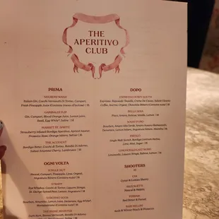 menu
