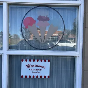 Serving Marianne's Ice Cream of Santa Cruz